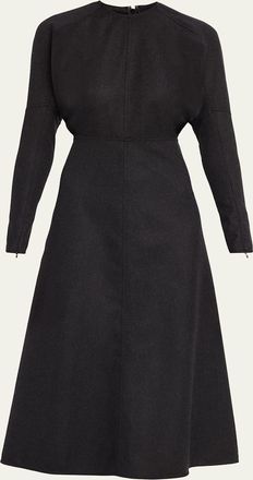 Victoria Beckham Dolman-Sleeve A-Line Midi Dress