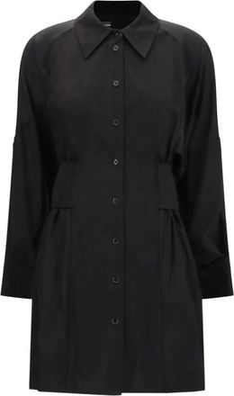 Pinko Pinko, Kleedjes, Dames, Zwart, S, Korte Chemisier Jurk met Riem