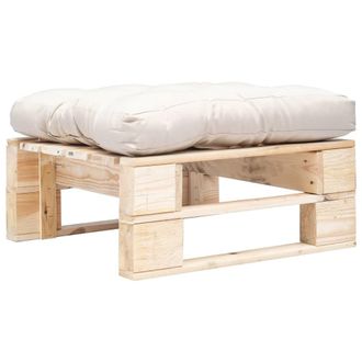 vidaXL Otomana De Palets De Jard&iacute;n Con Coj&iacute;n Arena Madera Natural Vidaxl