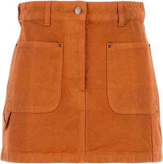 Prada Orange Denim Mini Skirt