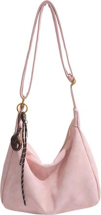 Generic ANKICK Suede Hobo Bags for Women Slouchy Shoulder Bag Crossbody Handbags Retro Everyday Satchel Fall Purse with Zipper, Pink