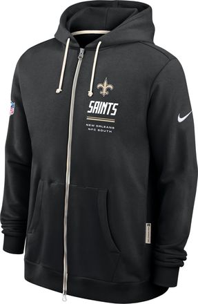 Nike New Orleans Saints Sideline Standard Issue Nike Mens Dri-FIT NFL Full-Zip Hoodie in Black | 03AV00A7W-JK9