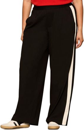 Sanctuary Wide Leg Track Pants in Black at Nordstrom, Size 2X
