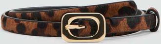 Mango Cintura leopardo pelle cioccolato - Donna - XL - MANGO