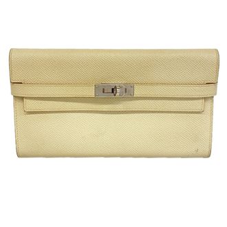 Herm&egrave;s White Epsom Leather Leather Long Wallet (Bi-Fold) (Pre-Owned)