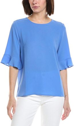 CeCe by Cynthia Steffe Cece Short Sleeve Ruff Cuff Crew Neck Blouse