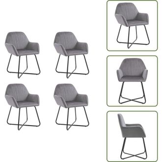 vidaXL The Living Store Sedie da Pranzo 4 pz Grigie in Velluto - Sedie in velluto