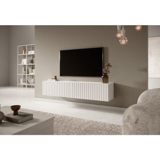 Selsey Selsey - Mobile tv Telire 140 cm Bianco con frontale lamellare