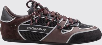 Dolce & Gabbana Sneakers basse bicolori in pelle e suede con logo a contrasto