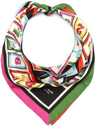 Kate Spade New York playing cards silk square scarf in Multi at Nordstrom Rack