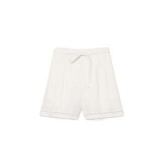 Lacoste Tailored White High-Waist Shorts