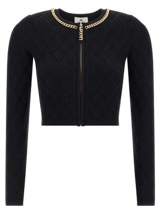 Elisabetta Franchi Jewel Zip Puller Cardigan