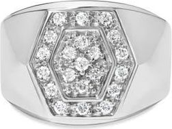 House of Brilliance Mens Silver 1/2 Cttw Multi-Diamond Hexagon Frame Ring at Nordstrom, Size 10