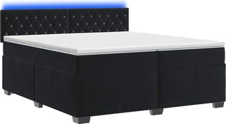 vidaXL Cama Con Base Tapizada, Colch&oacute;n Y Luz Led Negro 200 X 200 Cm Vidaxl