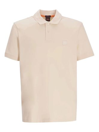 BOSS Passenger logo-patch polo shirt - men - Cotton/Elastane - 3XL - Yellow