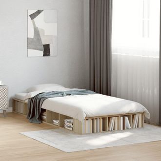 Berkfield Home Bed Frame without Mattress Sonoma Oak 75x190 cm Small Single in Brown