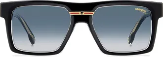 Carrera Victory 55mm Gradient Rectangular Sunglasses in Black Crystal/Dk Blue Sf at Nordstrom