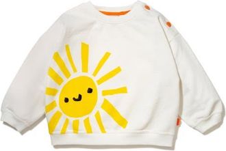 Mon coeur Recycled Cotton & Organic Cotton Graphic Sweatshirt in Natural/Yellow at Nordstrom, Size 18-24M