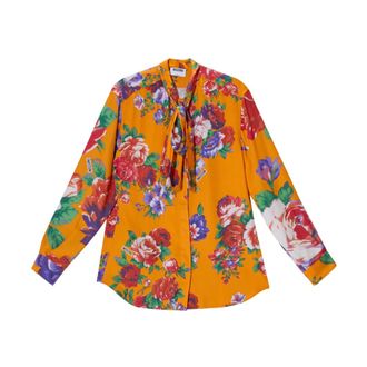 Moschino Shirts, female, Multicolor, Size: XS Roses Camicia
