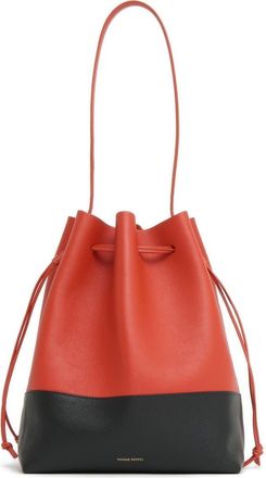Mansur Gavriel Drawstring Cabas Bucket Bag in Pomodoro/Black at Nordstrom