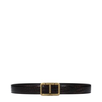 Tom Ford Bruine Leren Regular Riem