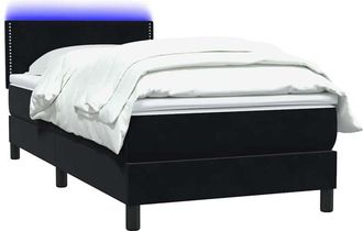 vidaXL Cama Box Spring Con Colch&oacute;n Cuero Sint&eacute;tico Negro 80x220 Cm Vidaxl