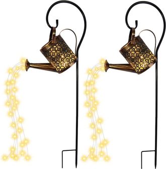 OEM Juego De 2 Guirnaldas De Luces Solares Con Forma De Estrella Para Jard&iacute;n, Patio Y C&eacute;sped. Resistentes Al Agua Y Aptas Para Uso En Exteriores