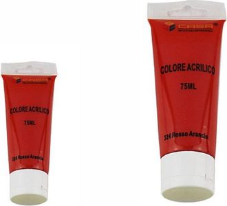 Trade Shop Trade Shop - Set 6pz Pittura Acrilica Vernice Confezione Colore Rosso Arancio Tubo 75ml 07496