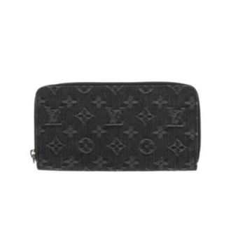 Louis Vuitton Pre-owned Wallets, unisex, Black, Size: ONE SIZE Pre-owned Monogram Denim Long Wallet (bi-fold)