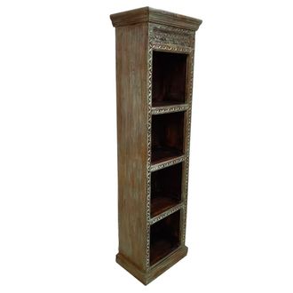 Wanderlust Deco Estanter&iacute;a librer&iacute;a de madera acabado artesanal marr&oacute;n 51x35x183h cm