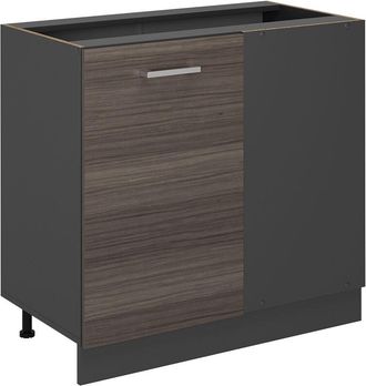 Vicco Armario De Esquina R-line, Gris Noble, 86 Cm Sin Encimera