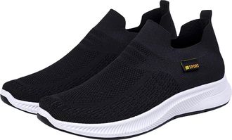 Generic Slip on Trainers for Men Size 6.5 Casual Running Tennis Sports Shoes Mesh Breathable Lightweight Outdoor Training Walking Gym Athletic Fitness Sneaker