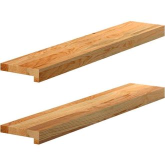 vidaXL Vidaxl - Davanzali 2 pz Marrone Chiaro 80x15x2 cm Legno Massello Rovere