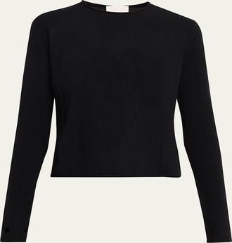 Lisa Yang Ida Roll-Edge Cashmere Crewneck Sweater