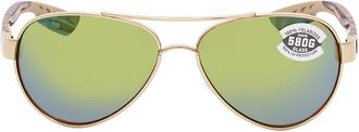 Costa LORETO Green Mirror Polarized Glass Ladies Sunglasses LR 64 OGMGLP 56