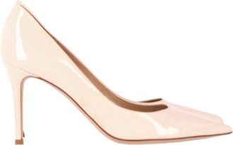 Gianvito Rossi Pre-owned Womens 85 Pumps in Cream Patent Leather - Mocha - Size EU 39