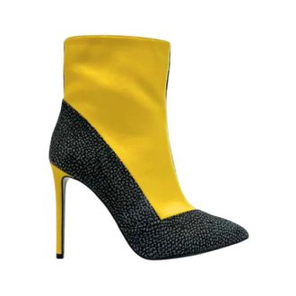Borbonese Heeled Boots, female, Multicolor, Size: 7 US Borbonese Yellow Genuine Leather Women Boot