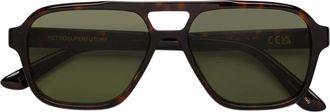 Retro Superfuture Rectangular Acetate Sunglasses With Cut-Out Bridge