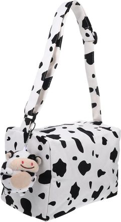 PartyKindom Adorable Cow Bucket One-shoulder Crossbody Bag for Women Material Moderate Comfortable Texture Convenient Daily Use Shoulder Handbag for Shopping Trav