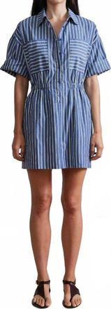 Apiece Apart Palmera Mini Dress In Indigo Stripe