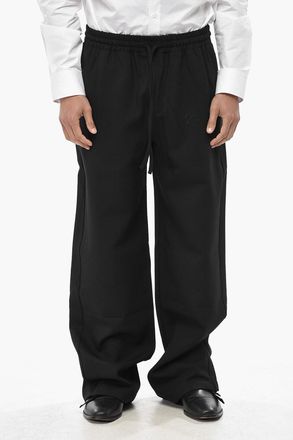 Off-white Pantaloni Track in Misto Lana con Coulisse alla Caviglia Off-White