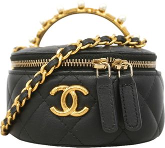 Chanel Black Leather Vanity Bag (Pre-Owned)