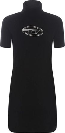 Diesel Zwarte Coltrui Jurk Herfst/Winter - Dames - Korte kleedjes - Zwart - S - Wol - Kleedjes