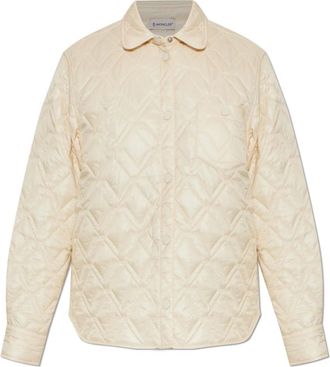 Moncler Quilted Shirt - Dames - Zomerjassen - Beige - XS - Katoen - Jassen