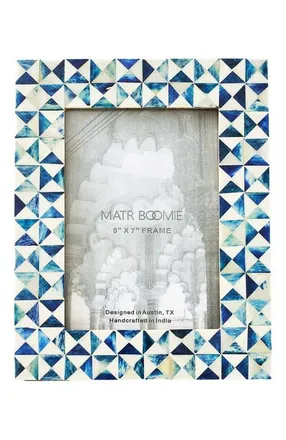 Matr Boomie Varuna Cobalt Picture Frame - Fair Trade Carved Bone in Blue at Nordstrom, Size 4Ft 0In X 6Ft 0In
