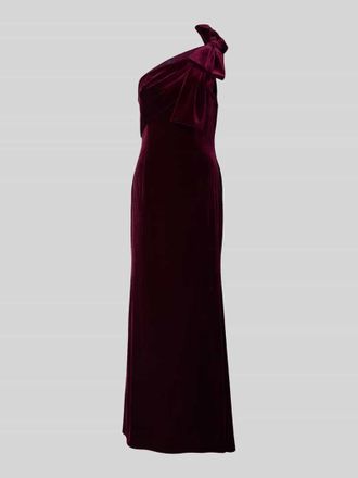 Adrianna Papell One-Shoulder-Abendkleid mit Schleifen-Applikation in Bordeaux, Größe 46