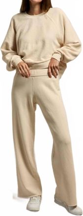 perfectwhitetee Marley Fleece Wide Leg Sweatpants In Sugar