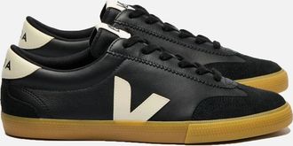 Veja Mens Veja Volley O.T Leather Trainer Black/Pierre - Size: 11