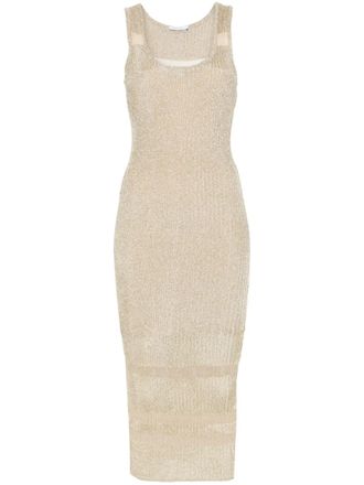 Patrizia Pepe lurex midi dress - Gold