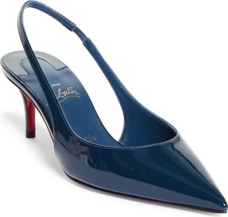 Christian Louboutin Miss Z Pointed Toe Slingback Pump in Last Night at Nordstrom, Size 10.5Us